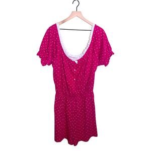 VNTG 1980s scoop neck romper size large cottage core barbie core preppy